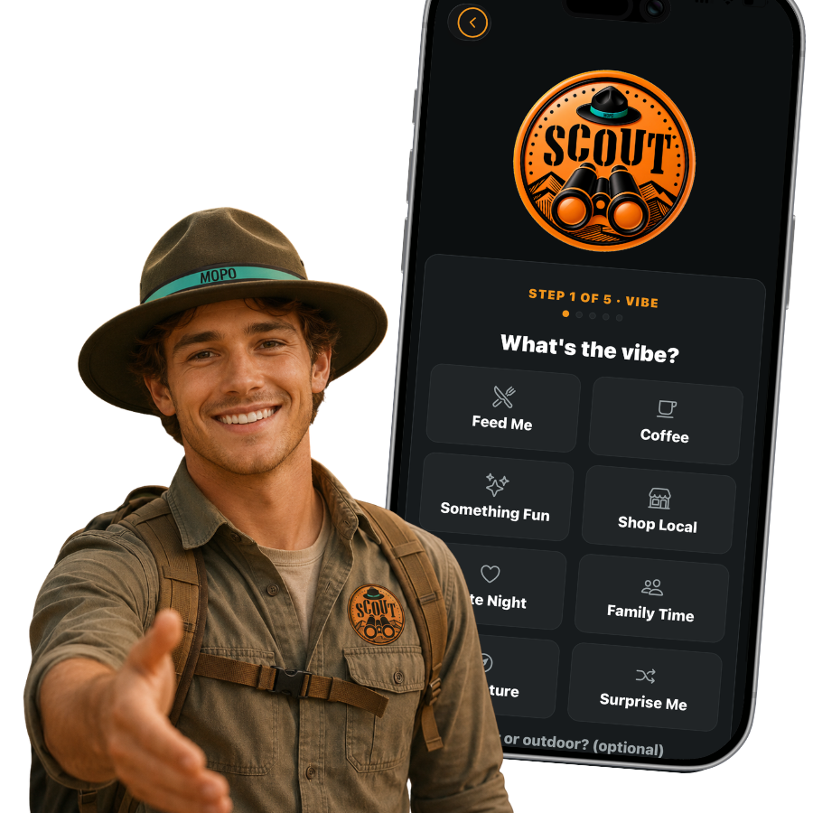 Scout recommending a local place in the MoPo app